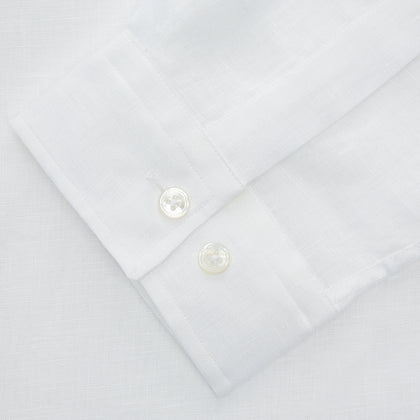 White Linen Holiday Fit Winnington Shirt Image 1