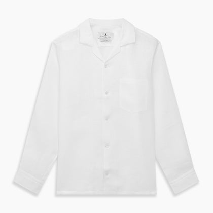White Linen Holiday Fit Winnington Shirt Image 5