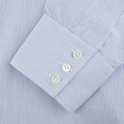 Blue and White Stripe Cotton Regular Fit Mayfair Shirt Image 1