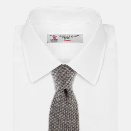 Grey Multi Cashmere Knitted Tie Image 1