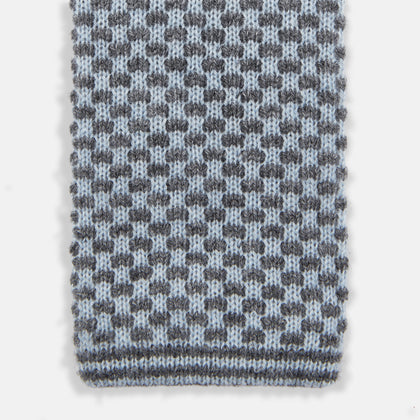 Pale Blue Multi Cashmere Knitted Tie Image 1