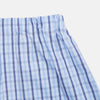 View 2 of product Turnbull & Asser Blue Multi Check Cotton Godfrey Boxer Shorts, shown flat on a white background. These boxers feature an elastic waistband and bring comfort and luxury to any man’s underwear collection.