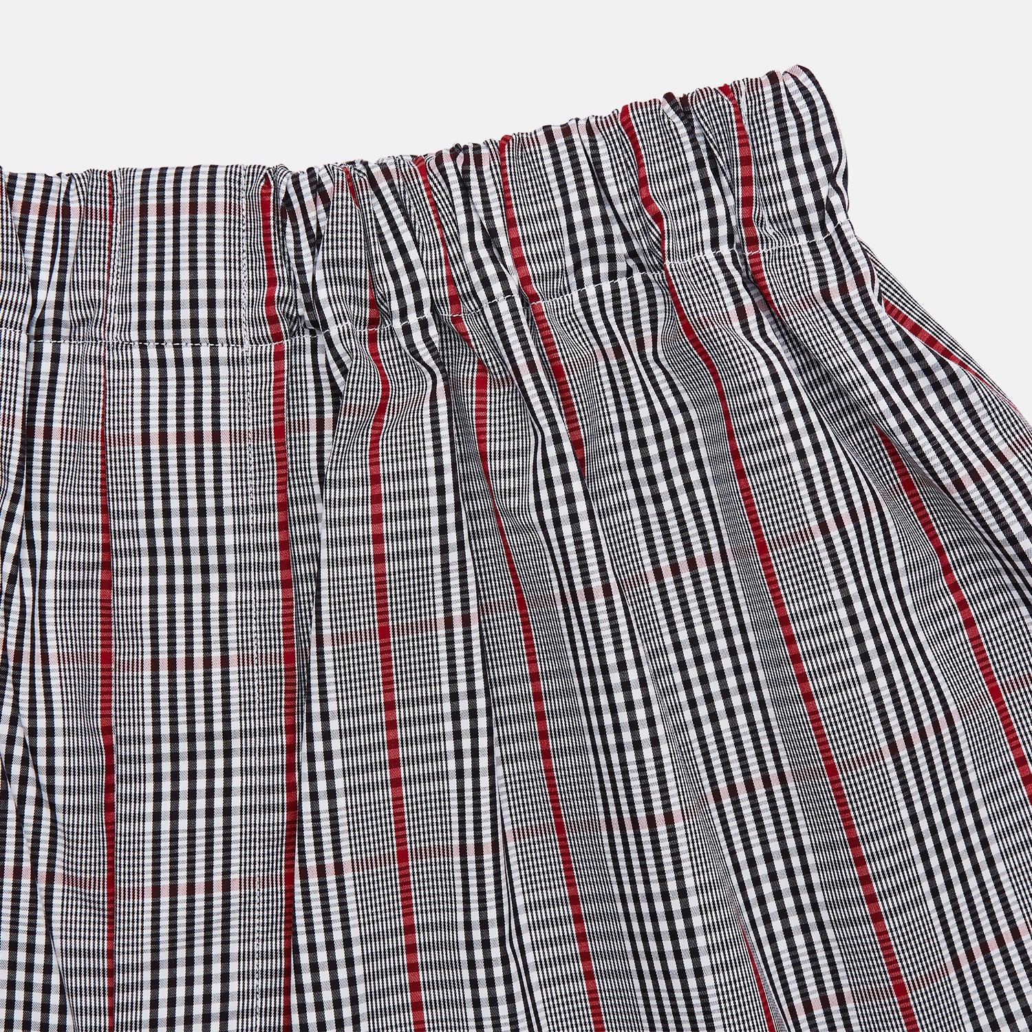 View 2 of product Black Prince of Wales check cotton Godfrey boxer shorts by Turnbull & Asser, featuring a loose fit and elastic waistband in a classic checkered design, displayed flat on a white background.