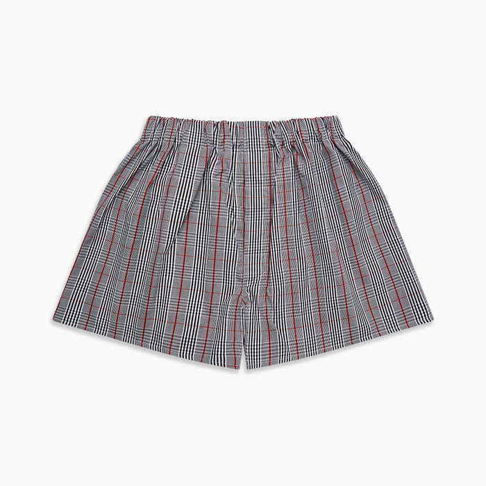 Black Prince of Wales Check Cotton Godfrey Boxer Shorts Image 2