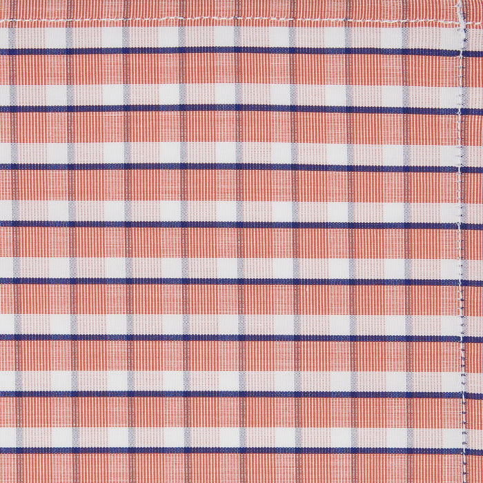 Orange and White Check Cotton Handkerchief Image 1