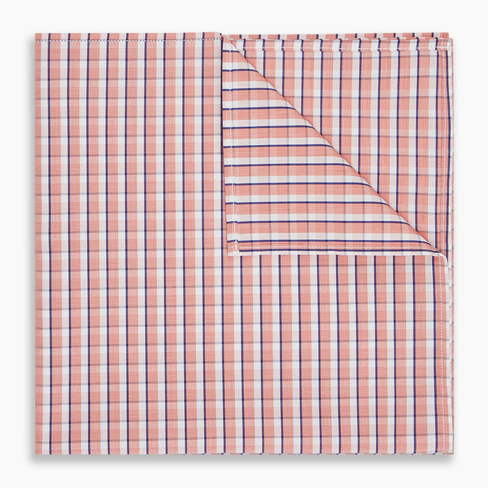Orange and White Check Cotton Handkerchief Image 3