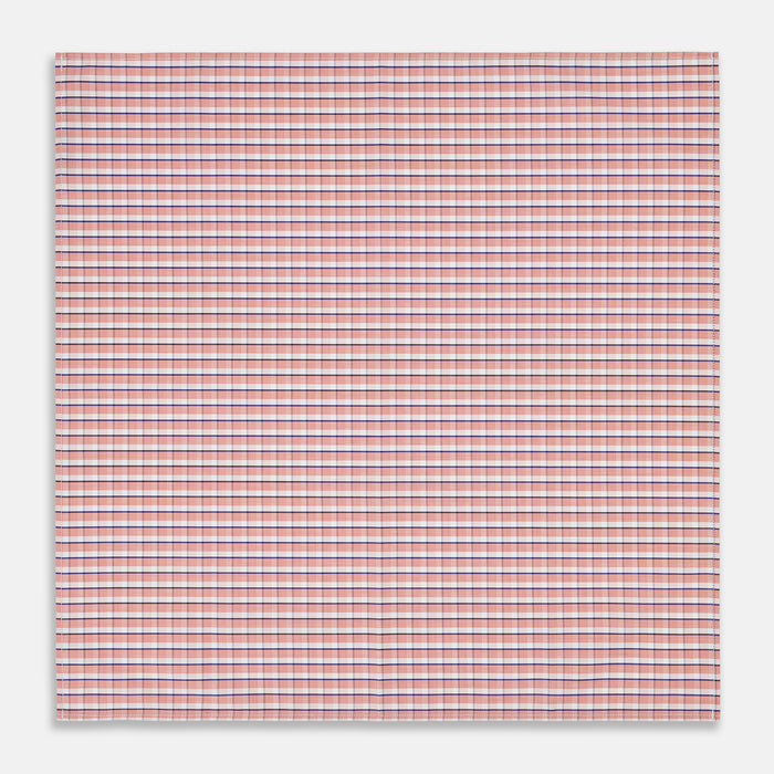 Orange and White Check Cotton Handkerchief Image 2