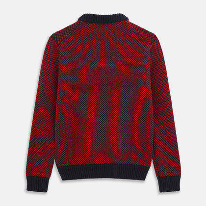 Red and Navy Wool Blend Billy Jumper Image 2