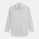 The Turnbull & Asser Blue Tattersall Check Cashmerello Regular Fit Mayfair Shirt is a long-sleeve button-up with a collar and chest pocket, featuring a white base and blue checks, shown laid flat on a white background.