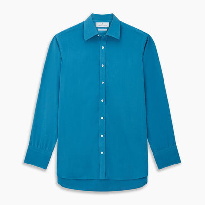 Blue Silk Regular Fit Mayfair Shirt Image 5