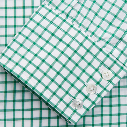 Green Check Cotton Regular Fit Mayfair Shirt Image 2