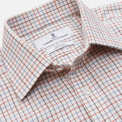 Pink Tattersall Check Cashmerello Regular Fit Mayfair Shirt Image 3