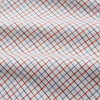 View 3 of product The Pink Tattersall Check Cashmerello Regular Fit Mayfair Shirt by Turnbull & Asser features a T&A collar and a red, blue, and white check pattern. The long-sleeve shirt is displayed flat against a white background.