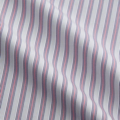 Red and Blue Stripe Cotton Regular Fit Mayfair Shirt Image 3