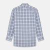 View 5 of product The Turnbull & Asser Blue and Yellow Check Cotton Regular Fit Mayfair Shirt for men is displayed laid flat on a white background.