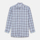The Turnbull & Asser Blue and Yellow Check Cotton Regular Fit Mayfair Shirt for men is displayed laid flat on a white background.
