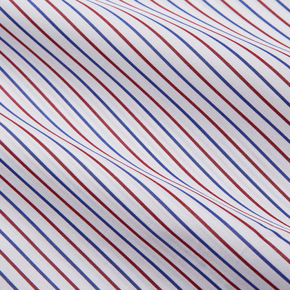 Red and Blue Stripe Cotton Regular Fit Mayfair Shirt Image 1