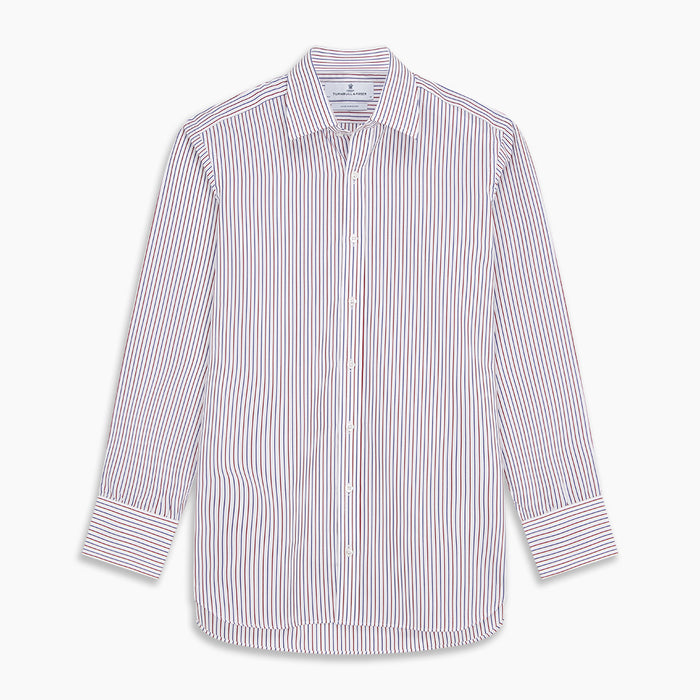 Red and Blue Stripe Cotton Regular Fit Mayfair Shirt Image 5