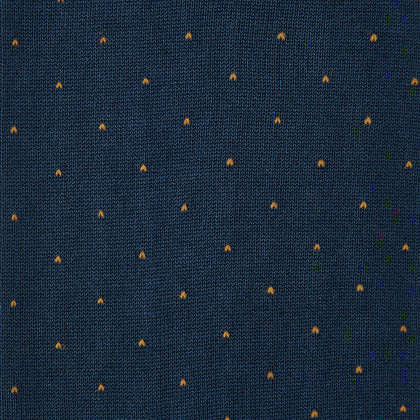 Blue and Gold Polka Dot Cotton Mid-length Socks Image 1