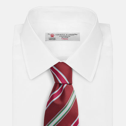 Burgundy Multi Stripe Silk Tie Image 3