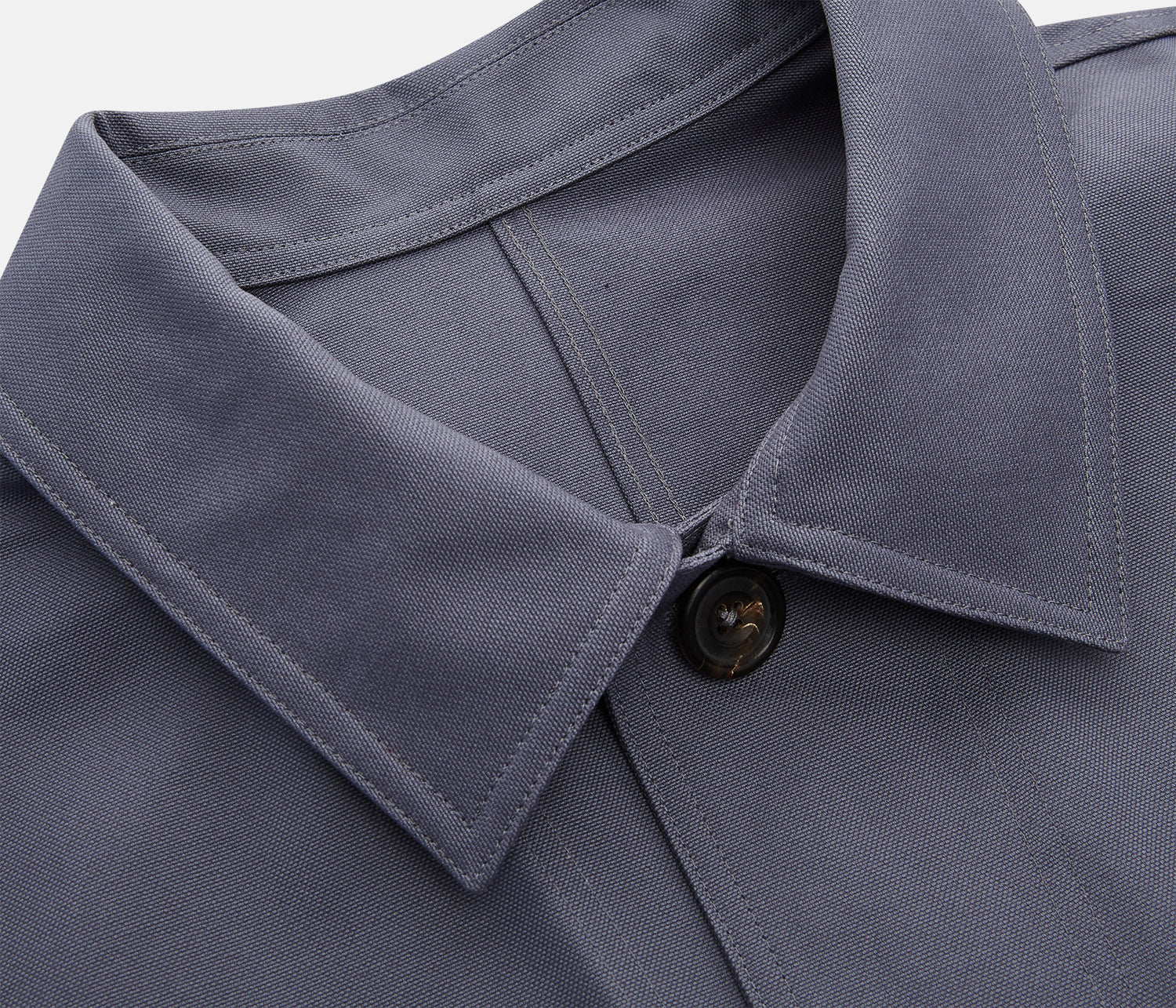View 2 of product The Turnbull & Asser Charcoal Grey Organic Cotton Blend Remy Chore Jacket features a collar, button-up front, and four front pockets—two chest, two waist—making it a versatile must-have for any men's wardrobe.