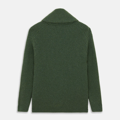 Serpentine Green Ribbed Cashmere Ainsley Cardigan Image 2