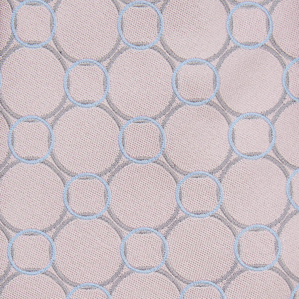 Baby Pink and Blue Circle Jacquard Silk Tie Image 1