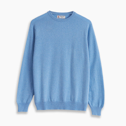 Sky Blue Fine Cashmere Crew Neck Jumper Image 2