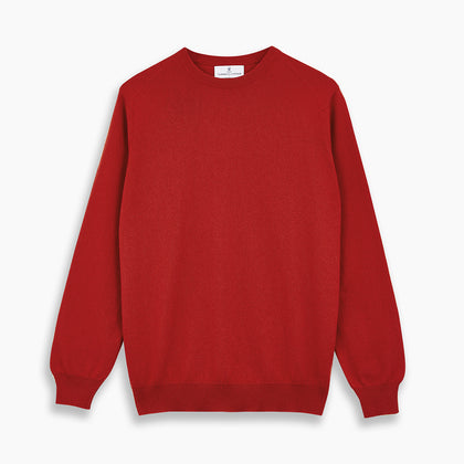Red Cashmere Crewneck Jumper Image 3