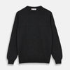 View 1 of product The Charcoal Crew Neck Cashmere Jumper by Turnbull & Asser is a luxury, long-sleeved sweater crafted from Scottish cashmere and shown on a white background.