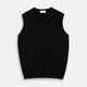 The Turnbull & Asser Black Cashmere Slipover, a sleeveless V-neck sweater vest made from pure cashmere, is shown flat against a white background.