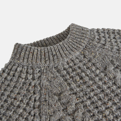 Merino Knitted Raglan Sleeve Crewneck Jumper Image 3