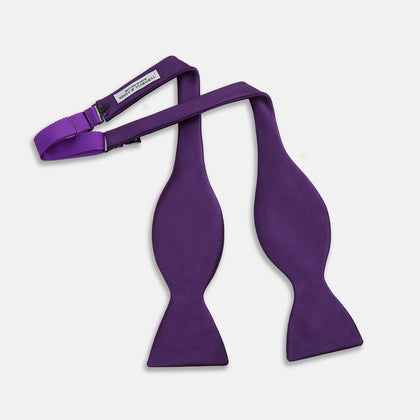 Plum Plain Satin Silk Bow Tie Image 1