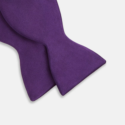 Plum Plain Satin Silk Bow Tie Image 2