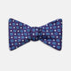 Plum and Blue Circle and Spot Silk Bow Tie