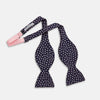 View 2 of product Navy and Pink Paint Spot Silk Bow Tie