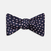View 1 of product Navy and Pink Paint Spot Silk Bow Tie