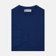 The Turnbull & Asser Blue Crew Neck Cashmere Jumper, neatly folded with ribbed collar and cuffs, is shown on a plain white background. A small label appears inside the collar.