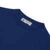 View 2 of product The Turnbull & Asser Blue Crew Neck Cashmere Jumper, neatly folded with ribbed collar and cuffs, is shown on a plain white background. A small label appears inside the collar.