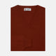 The Turnbull & Asser Harissa V-Neck Cashmere Jumper is shown folded in deep red with ribbed cuffs and a visible collar label, set against a white background.