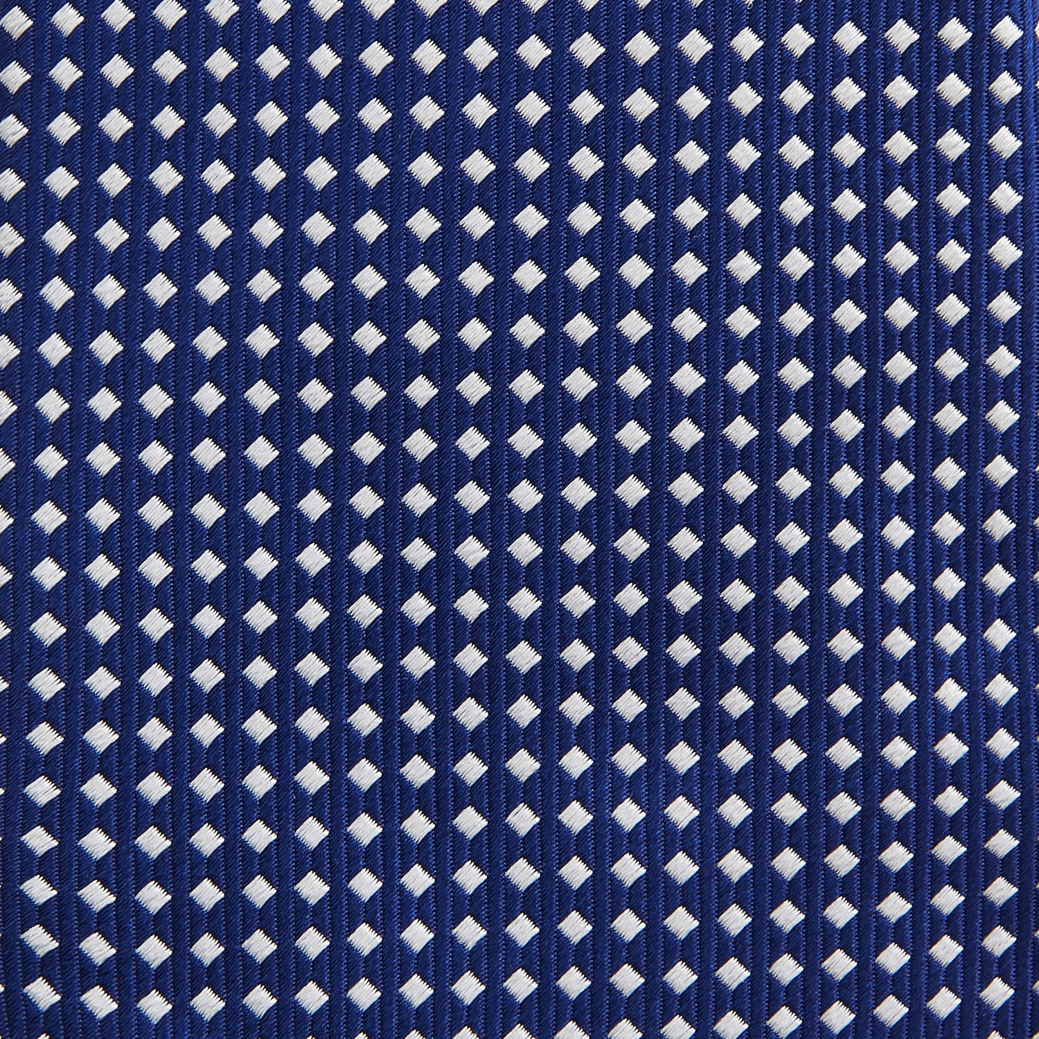 View 3 of product Slim Diamond Navy and White Silk Tie