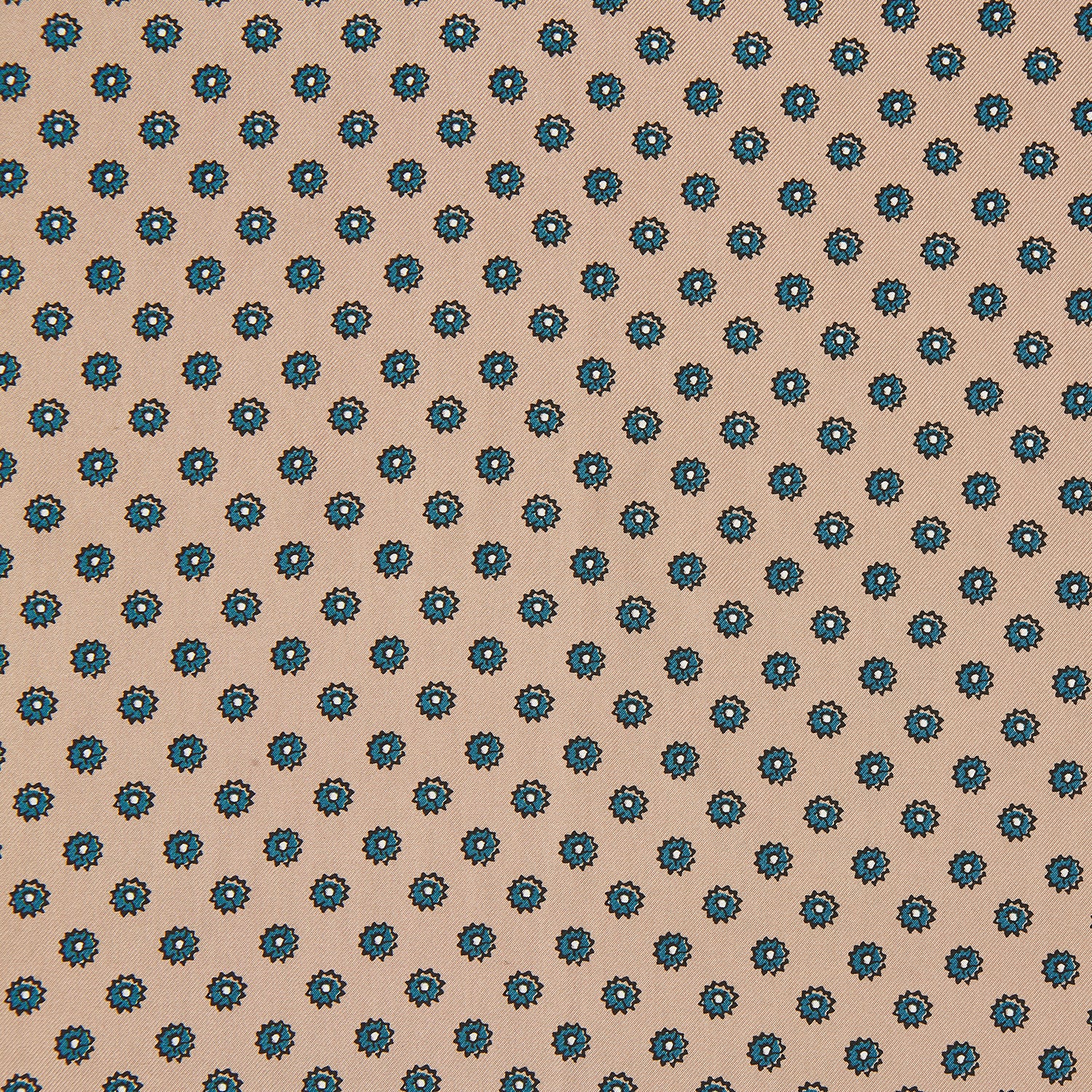 View 2 of product The Copper Fine Floral Print Silk Pocket Square by Turnbull & Asser features a refined floral pattern in silk, with the brand’s name discreetly displayed in one corner—a perfect choice for those who appreciate elegant pocket squares.
