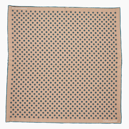 Copper Fine Floral Print Silk Pocket Square Image 3