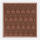 The Orange House Paisley Print Silk Pocket Square by Turnbull & Asser features a brown paisley design on a light brown silk background with a solid brown border and brand's logo printed in one corner.