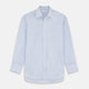 The Turnbull & Asser Purple Multi Check Regular Fit Mayfair Shirt features a long-sleeve design with button-down front, classic collar, and buttoned cuffs—ideal for a smart-casual look, shown on a white background.