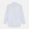 View 5 of product The Purple Multi Stripe Regular Fit Mayfair Shirt by Turnbull & Asser features long sleeves, a classic collar, and buttoned cuffs—perfect for achieving a refined yet relaxed style.