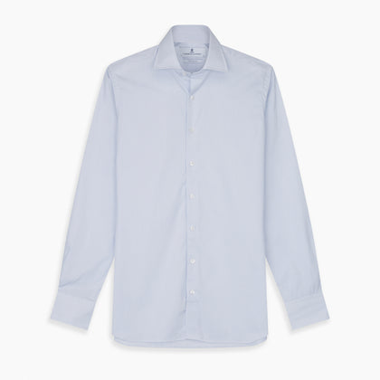 Sky Blue Bengal Stripe Tailored Fit Shirt with Kent Collar and 2-Button Cuffs Image 5