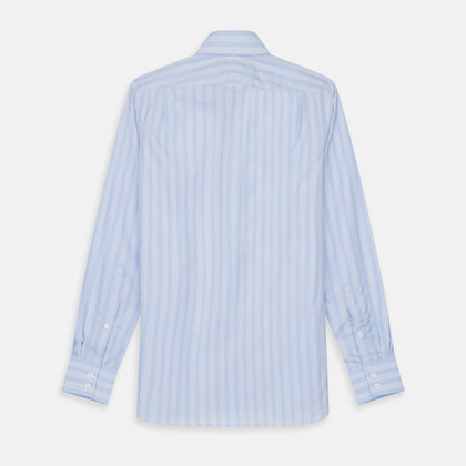 Pink and Blue Stripe Tailored Fit Shirt with Kent Collar Image 4