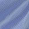 View 4 of product The Turnbull & Asser Oxford Blue Fancy Stripe Tailored Fit Shirt features white stripes, a Kent collar, and 2-button cuffs, shown on a plain white background.