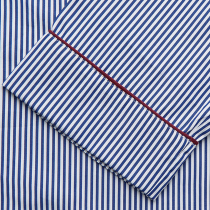 Navy & White Stripe Cotton Modern Pyjama Set Image 1